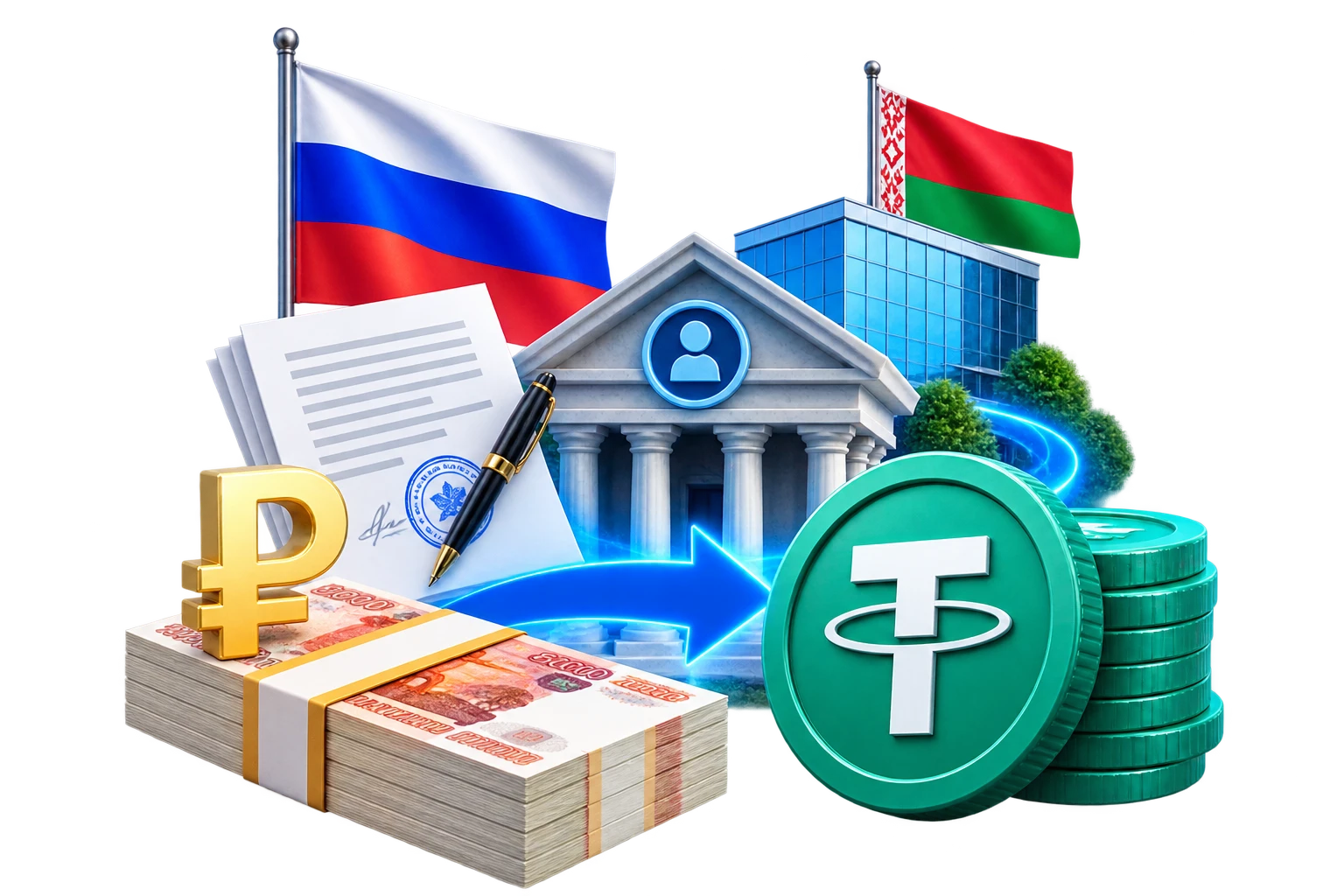 Заключение агентского договора и перевод рублей